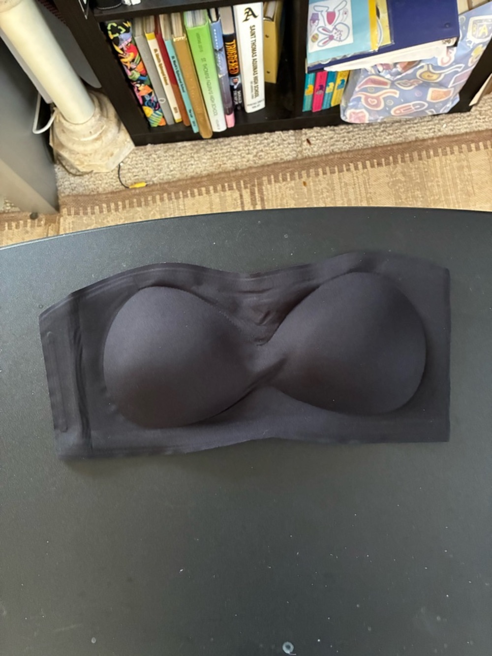Seamless Black Strapless Bandeau with Light Padding